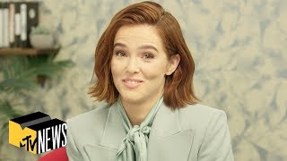 Zoey Deutch Talks About New Movie Buffaloed  MTV News [upl. by Sualk]