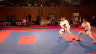 Karate1 PL Final Salzburg 2012  Kumite female 61  BUCHINGER vs LENARD [upl. by Ahsiea299]