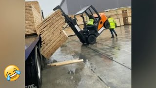 Forklift Fails Compilation Video [upl. by Anelhtac]