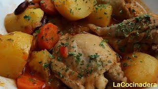 Receta Pollo Estofado espectacular easy chicken stew  LaCocinadera [upl. by Leanatan]