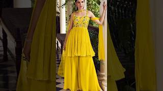 Beautiful Yellow Suit Designs 2025  Dress Designs ytshorts fashion sharara [upl. by Armillda]