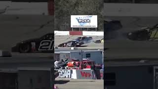 Three wide Big 8 late models into turn three at Oktoberfest at La Crosse fairgrounds speedway [upl. by Ynattirb]