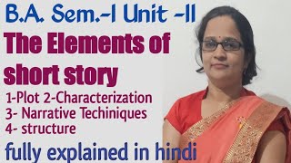 Elements of short Story in hindi with Examples  BAsem1st  by Usha mam [upl. by Barrow]