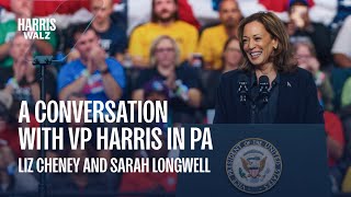 VP Kamala Harris Conversation in Pennsylvania with Liz Cheney amp Sarah Longwell [upl. by Sivolc174]