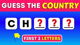 Guess the Country By First 2 Letters 🤔🗺️  Country Quiz 🌍🚩 [upl. by Quickman]