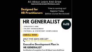 HR GENERALIST II ONLINE TRAINING II just five seats are left II Enroll Today 91 8920586816 [upl. by Yarled224]