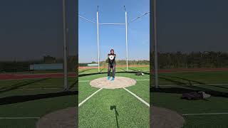 A hammer throw training with a loading pin and a weightplate [upl. by Frere]