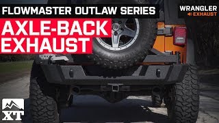 Jeep Wrangler Flowmaster Outlaw Series AxleBack 20072011 JK Exhaust Sound Clip amp Install [upl. by Lsiel]