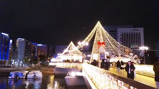 ライブカメラ 福博であい橋イルミネーション 福岡市博多区中洲 2023年12月31日 大晦日 福岡県天候 [upl. by Erminie]