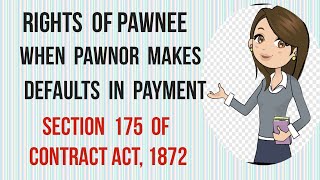 Rights Of Pawnee When Pawnor Makes Default in Payment I Sec 176 of Contract Act 1872 [upl. by Seligmann]