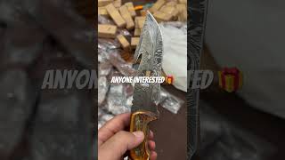 200 Custom Handmade Damascus Steel Fire Pattern Stag Horn Knife made by Magnificent Knives [upl. by Yerhpmuh]