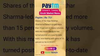 🚀 Paytm Stock Market Update Today [upl. by Ty868]