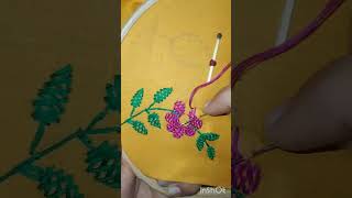 Beautiful herringbone Stitch embroideryshort video [upl. by Nur]