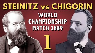 Mikhail Chigorin vs Wilhelm Steinitz  World Championship Match 1889  Round 1 [upl. by Eibreh762]