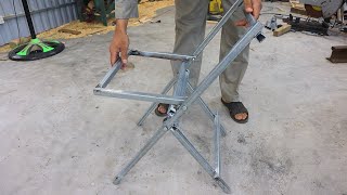 Great idea for a smart craftsmans folding chair  DIY smart folding metal chair [upl. by Annot]