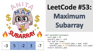 LeetCode 53 Maximum Subarray  Dynamic Programming [upl. by Upshaw]