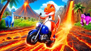 TRexs Crazy Lava Bike Race Jurassic World Dinosaurs Rescue Mission [upl. by Kathryne541]