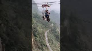 Bungee Jumping With Rope In Beautiful Place Both Boys Are Scaredfunny [upl. by Aihsema]