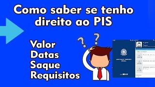 como saber se tenho direito ao PIS [upl. by Amapuna]