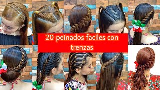 20 peinados faciles y rápidos con trenza para este 2023  niñas o juvenil [upl. by Ardnas]