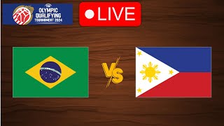 🔴 Live Brazil vs Philippines  FIBA Olympic Qualifying Tournament 2024  Live Play By Play [upl. by Soalokin]