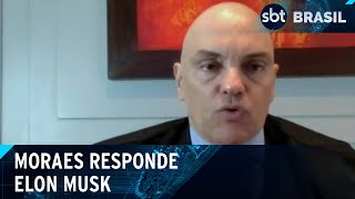 Moraes chama Musk de ‘alienígena’ em respostas às provocações do bilionário  SBT Brasil 100424 [upl. by Ursal]