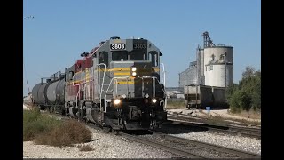 Iowa Northern Railway Switching Last Year in Butler Yard Shell Rock Iowa 3803 and 3811 GP382 [upl. by Earized]