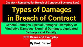 Types of Damages in Breach of Contract  Kinds of Damages in Breach of Contract  In Hindi [upl. by Latreece]