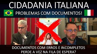 CIDADANIA ITALIANA  PROBLEMA COM DOCUMENTOS E AGORA [upl. by Giliane464]