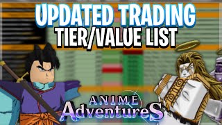 UPDATED NEW TRADING TIERVALUE LIST MAJOR CHANGES Anime Adventures [upl. by Ribaj]