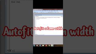 Autofit Column width with view code autofit msexcel exceltricks viralshorts youtubeshorts [upl. by Outhe]