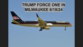 Former President Trumps 757 in Milwaukee 61824 [upl. by Nerha]