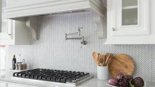 Antique White Herringbone Porcelain Mosaic Tile [upl. by Assenal421]