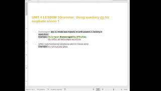 VOCABULARY UNIT 8 LESSON 1 Grammar Using auxiliary do for emphatic stress 1 [upl. by Ynalem282]