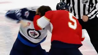 Aaron Ekblad Mark Scheifele Fight  Florida Panthers vs Winnipeg Jets 2024 NHL Highlights [upl. by Ahsoj777]