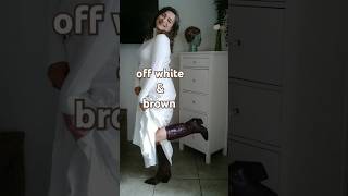 Fall winter trends off white  brown in maxi skirt  western boots  scarf winterfashion ootd [upl. by Akeylah]