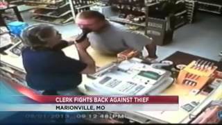 Missouri Liquor Store Clerk Pulls Gun on Armed Robber [upl. by Ruggiero570]