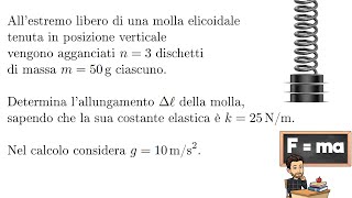 Allestremo libero di una molla elicoidale tenuta in posizione verticale   Ripetizioni di Fisica [upl. by Copp]