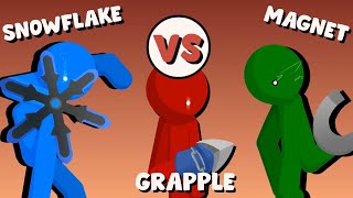 Supreme Duelist Stickman Animation Snowflake vs Magnet vs Grapple [upl. by Esiahc]