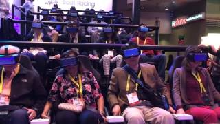 High speed VR boat racing at Samsungs CES booth [upl. by Konopka435]