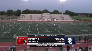 Solon Boys Soccer vs Mentor 9222020  JV amp Varsity [upl. by Burner773]