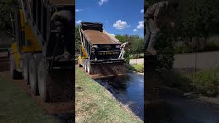 Nothing beats some brown pea gravel 🤩  🎥 southernsunpaving9979 asphaltpavement construction [upl. by Sprague]