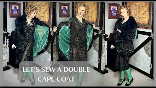 Velvet Cape Coat  1930s Vintage Sewing  Full Jacket Sew [upl. by Margot]