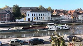 Barges fluvial L’Escaut Tournai Belgium verakrus568 travel belgique subscribe [upl. by Hamer595]