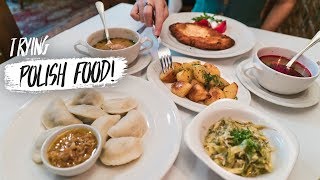 Trying Polish Food FOR THE FIRST TIME  Exploring Krakow [upl. by Sirovat]