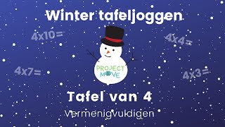 Project Move  Winter tafeljoggen  tafel van 4  vermenigvuldigen [upl. by Balbinder695]