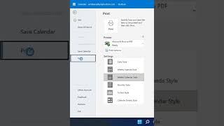 HOW DO I PRINT AN ANNUAL CALENDAR IN OUTLOOK short [upl. by Atilek]