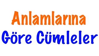 Anlamlarına Göre Cümleler  CÜMLE TÜRLERİ 2 [upl. by Ellehcsor25]