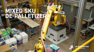 Mixed SKU Automated Depalletizing Solution  JR Automation a Hitachi Group Company [upl. by Blackington385]