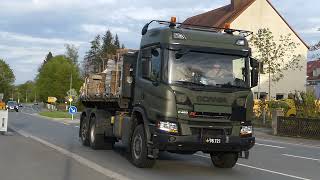 Dänische LKW machen sich nach Pause auf den Weg nach Grafenwöhr 17 04 2024 [upl. by Caves]